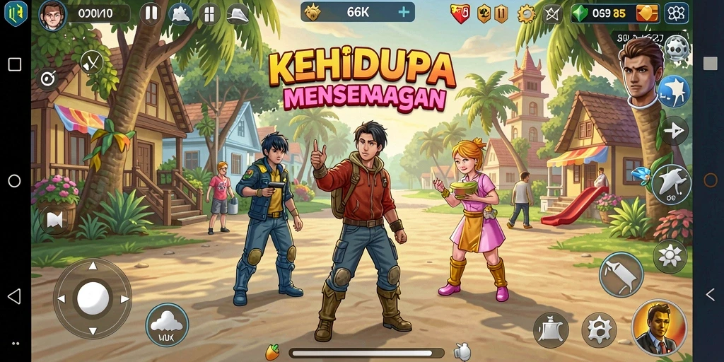 Tangkapan layar menunjukkan gameplay seru di dalam 66K.