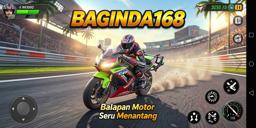 Gameplay balapan motor seru di BAGINDA168.
