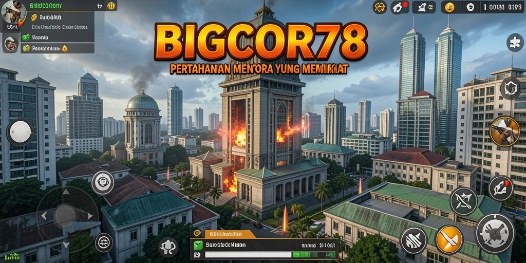 Tampilan screenshot BIGCOR78 menunjukkan intensitas gameplay Tower Defense.