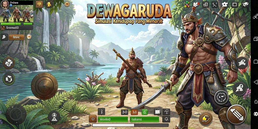 Tampilan gameplay menarik dari DEWAGARUDA yang menunjukkan simulasi kehidupan.
