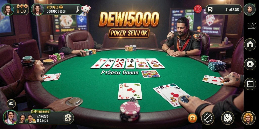Gameplay intens di DEWI5000 dengan pemain nyata yang berkompetisi.