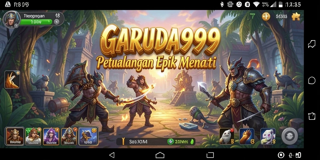 Tangkapan layar menunjukkan aksi seru dalam petualangan GARUDA999.