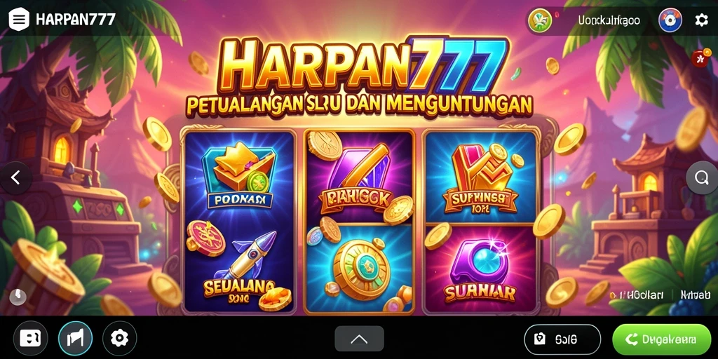 Tampilan gameplay seru dari HARAPAN777 saat putaran slot berlangsung.