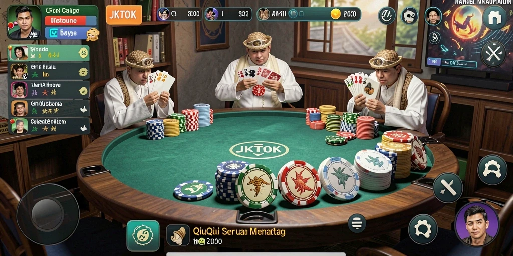 Tampilan gameplay QiuQiu yang seru di JKTOK.