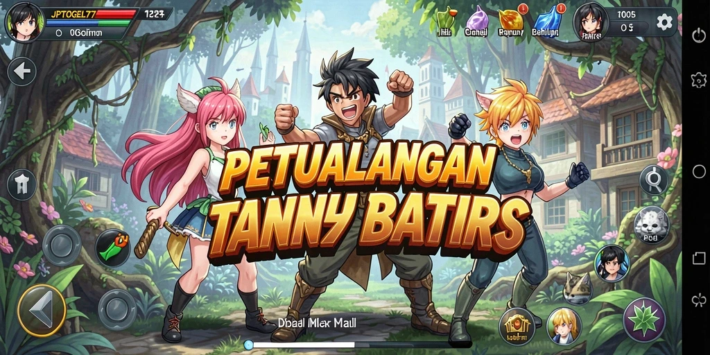 Tampilan gameplay Anime yang penuh warna dan dinamis.