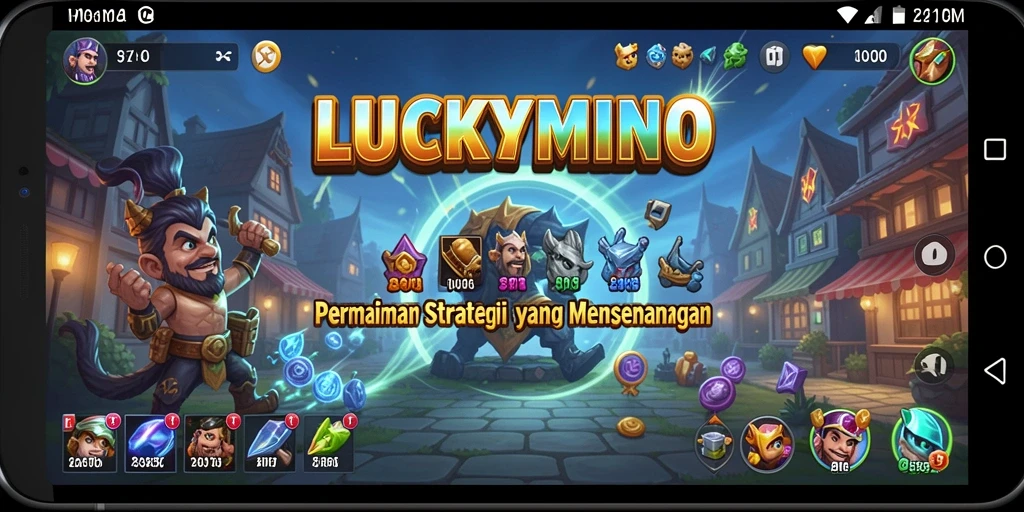 Tangkapan layar menunjukkan gameplay strategis di LUCKYMINO.