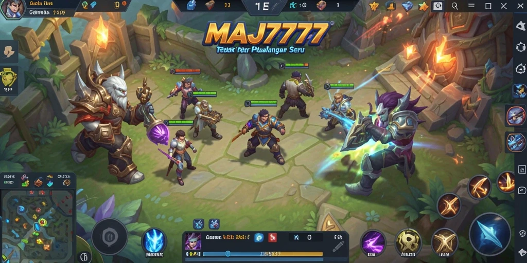 Tangkapan layar gameplay MAJ777 menampilkan aksi pertarungan tim yang seru.