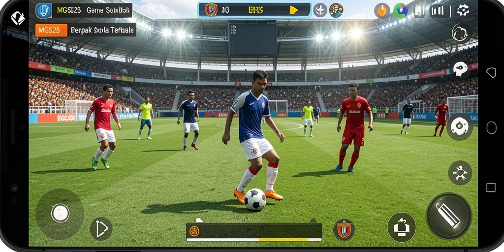 Tampilan gameplay seru dalam game sepak bola MG525.