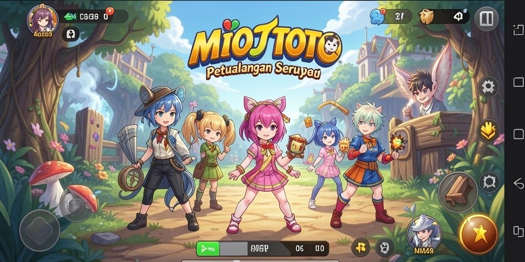 Tampilan gameplay <strong>MIOTOTO</strong> yang menawan dengan aksi karakter anime.