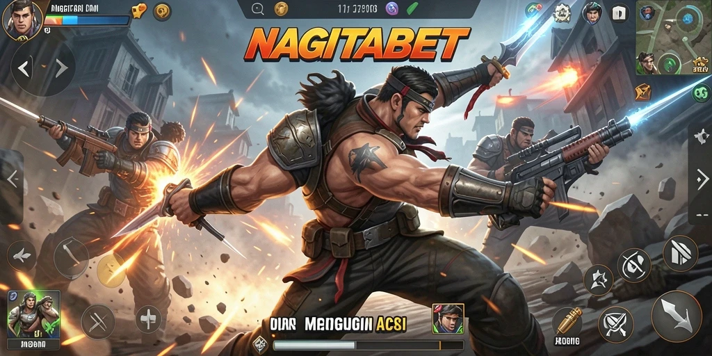 Screenshot gameplay NAGITABET menunjukkan aksi pertarungan yang intens.