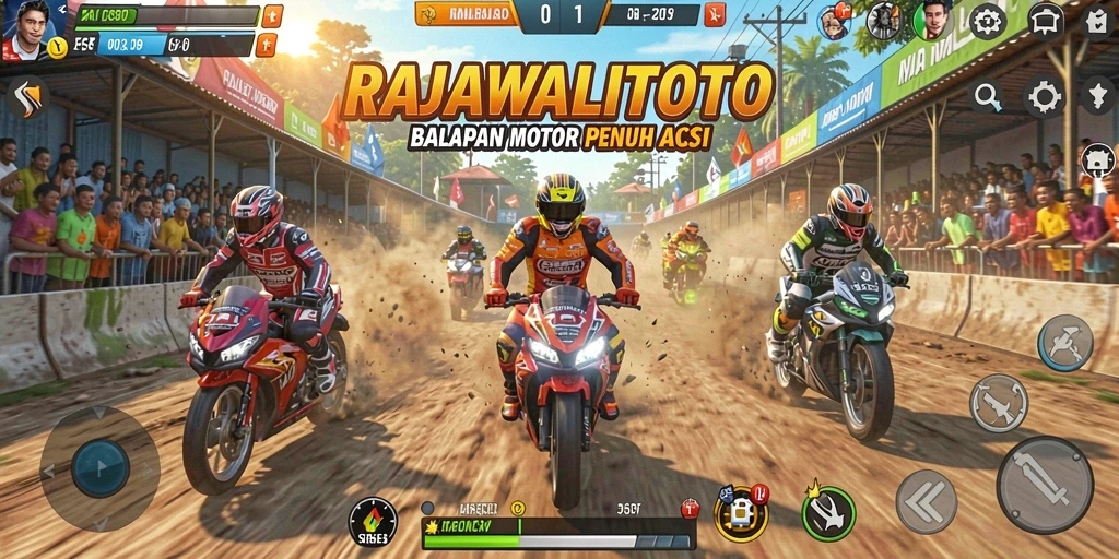 Tampilkan gameplay balapan motor yang mendebarkan di RAJAWALITOTO.