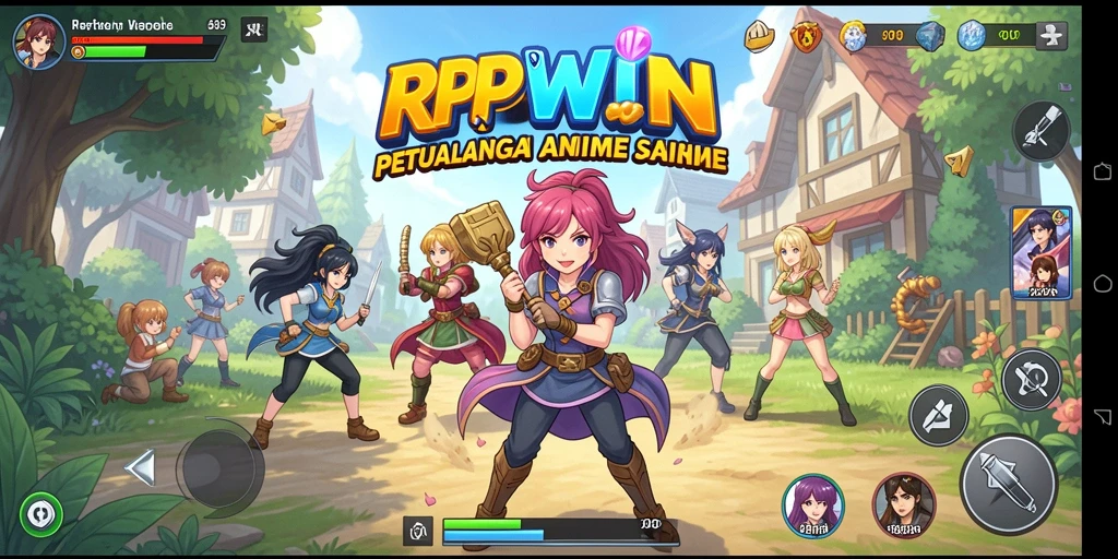 Tangkapan layar gameplay RPWIN menunjukkan aksi seru di dunia Anime.