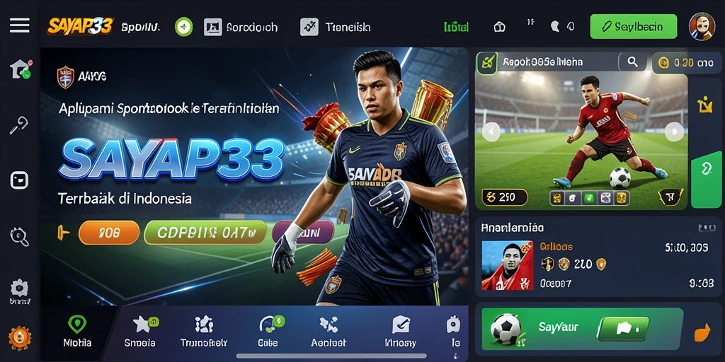 Screenshot utama SAYAP33 menampilkan antarmuka taruhan olahraga yang menarik.