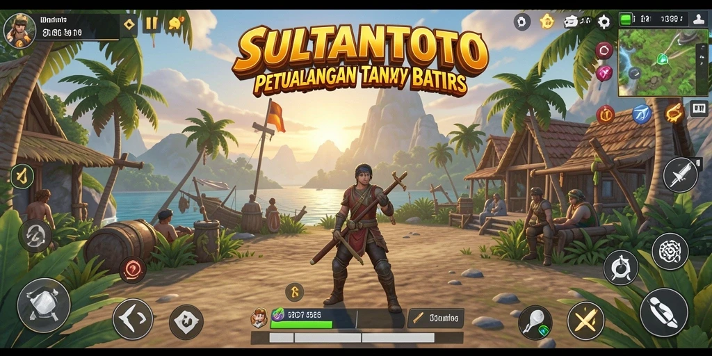 Gameplay SULTANTOTO menampilkan eksplorasi dunia terbuka yang luas.