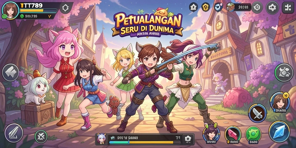 Tampilan gameplay seru dan mendebarkan dari TT789 di dunia Anime.