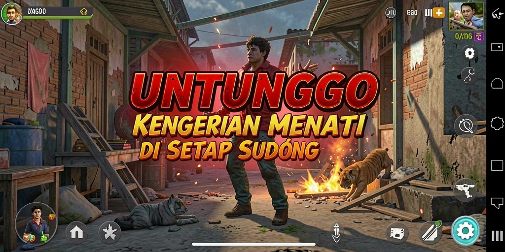 Tampilan menegangkan dari gameplay UNTUNGGO yang penuh kengerian.