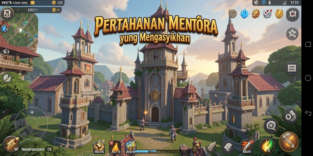 Screenshot WE878 menampilkan serangan menara dengan grafis yang memukau.